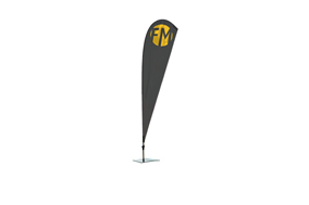 Drop-Flag Indoor einseitig, System inkl. Druck
