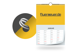 Wandkalender mit Wire-O-Bindung